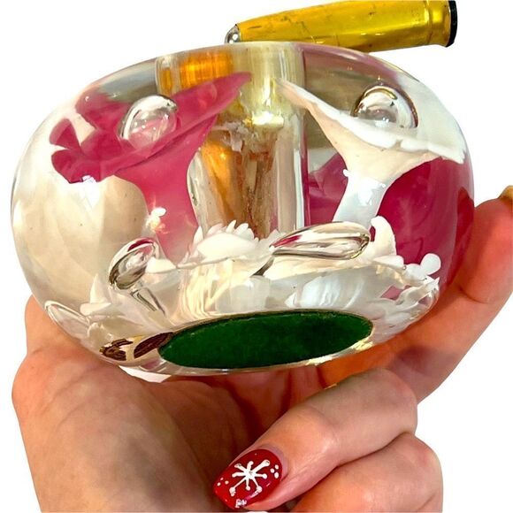 VINTAGE 1977 ST. CLAIR ART GLASS PAPERWEIGHT PEN HOLDER HAND BLOWN - Picture 5 of 11